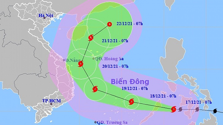 Typhoon Rai entering East Sea, making U-turn 