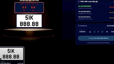 Biển số xe 51K-888.88 TP.HCM được chốt mức giá kỷ lục hơn 32 tỷ đồng