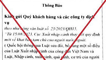 Bác bỏ thông tin xử phạt người nước ngoài xuất cảnh không khai báo tạm vắng
