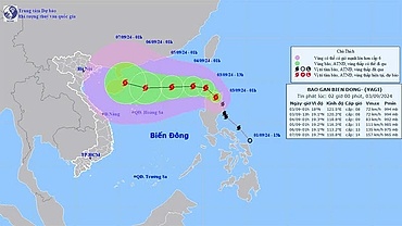 Yagi moves into East Sea on Sept. 3, likely to gain further strength