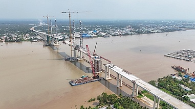 Diện mạo cầu Rạch Miễu 2 nối Bến Tre với Tiền Giang trước ngày hợp long