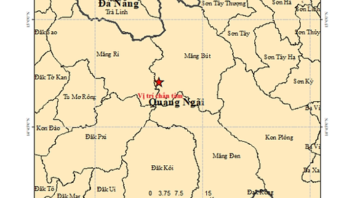 Seven earthquakes strike Quang Ngai province early on October 13
