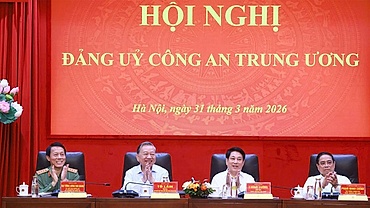 Tổng Bí thư Tô Lâm dự và phát biểu chỉ đạo Hội nghị Đảng ủy Công an Trung ương