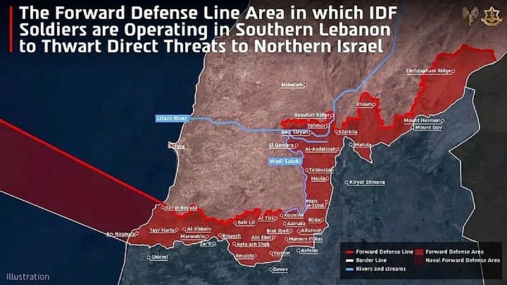 Israel công bố bản đồ vùng an ninh tại miền Nam Lebanon