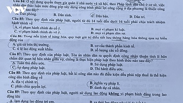 Đề thi môn Giáo dục công dân kỳ thi tốt nghiệp THPT 2023