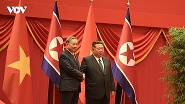State welcome ceremony for Party General Secretary To Lam in Pyongyang